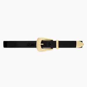 Folk Buckle Belt In Shiny Leather